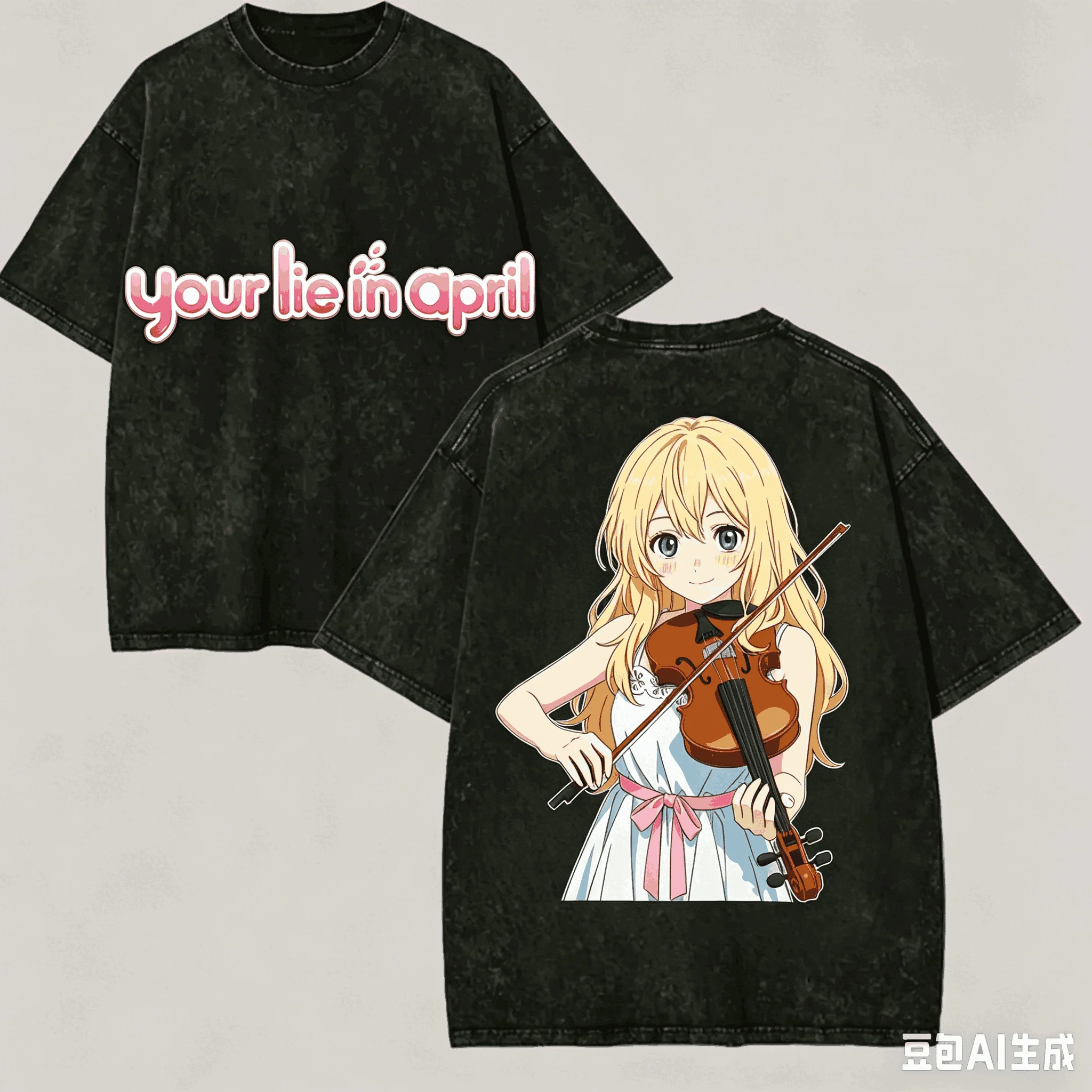 Your Lie in April Kaori Cute Washed T-shirt