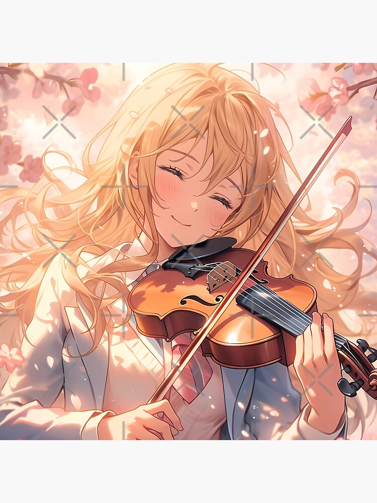 Your Lie In April Violin Melody Throw Pillow - Image 2