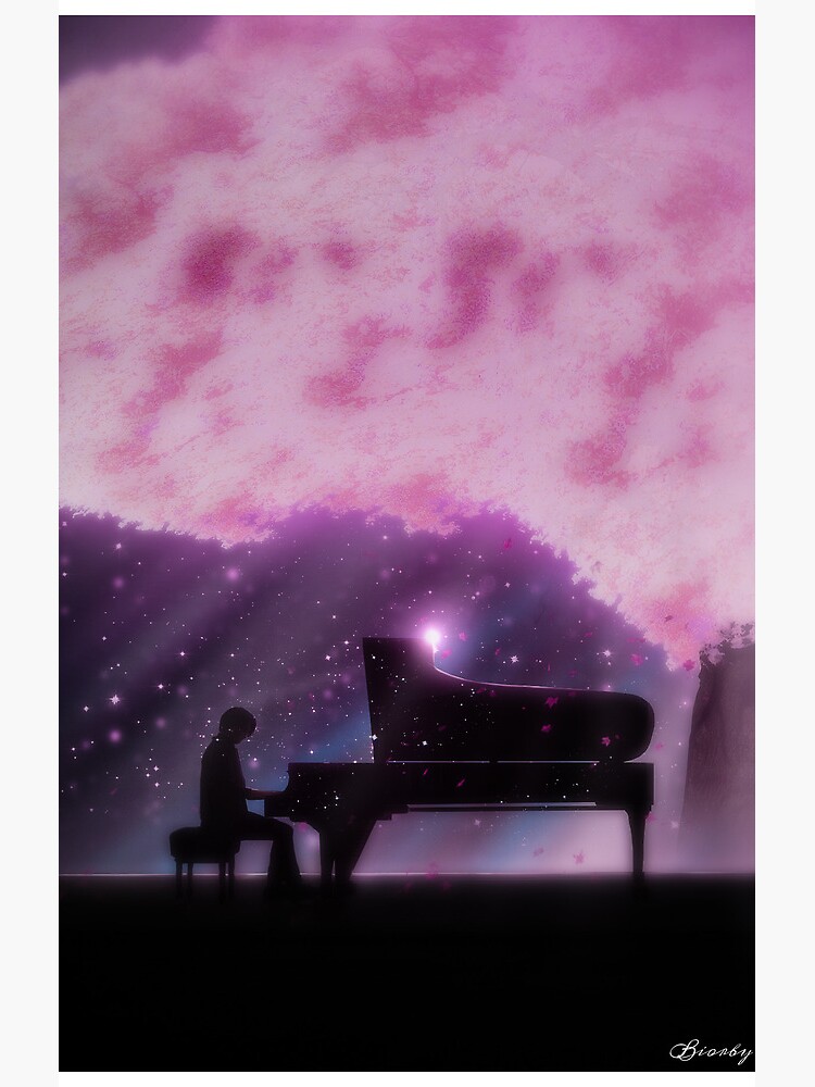Your Lie In April Galaxy Shower Curtain - Image 2
