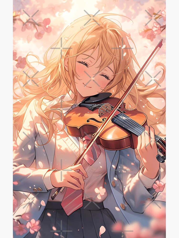 Your Lie April Anime Violin Melody Shower Curtain - Image 2