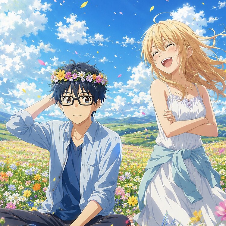 Your Lie In April Funny Couple Tote Bag - Image 2