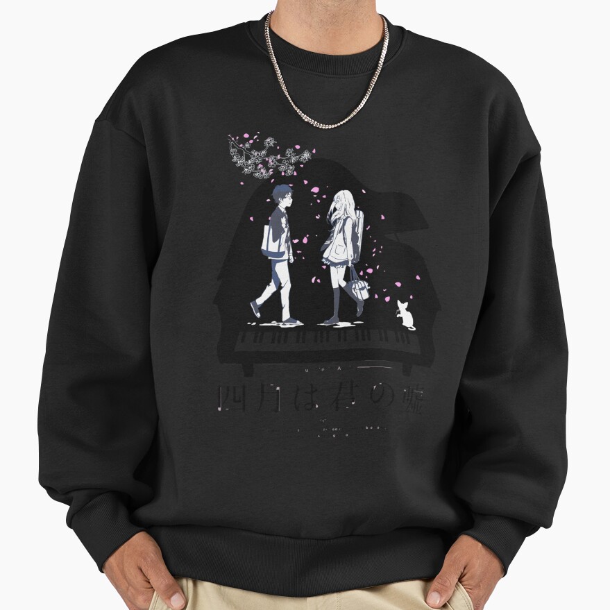 Your Lie In April Black And White Sweatshirt - Image 2