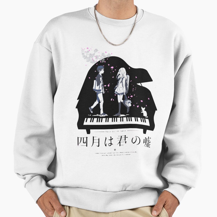 Your Lie In April Black And White Sweatshirt