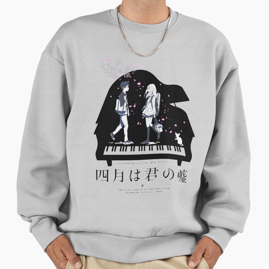 Your Lie In April Black And White Sweatshirt - Image 4