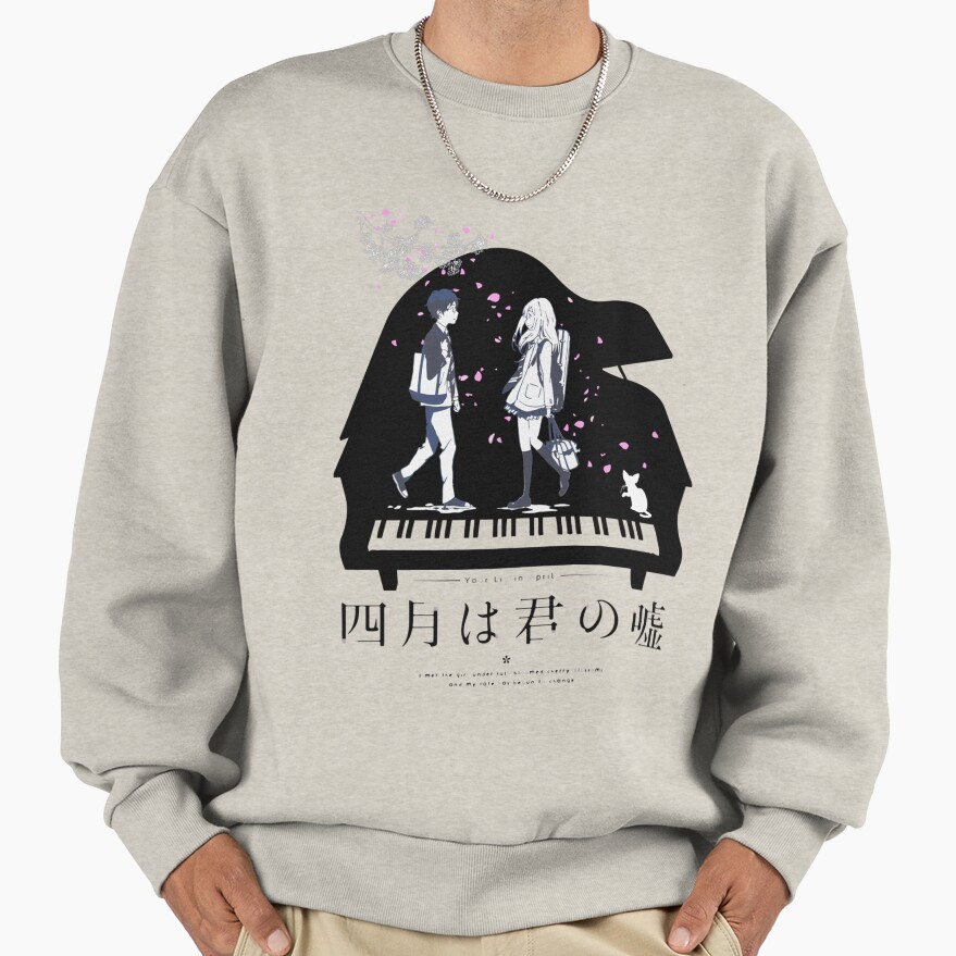 Your Lie In April Black And White Sweatshirt - Image 3