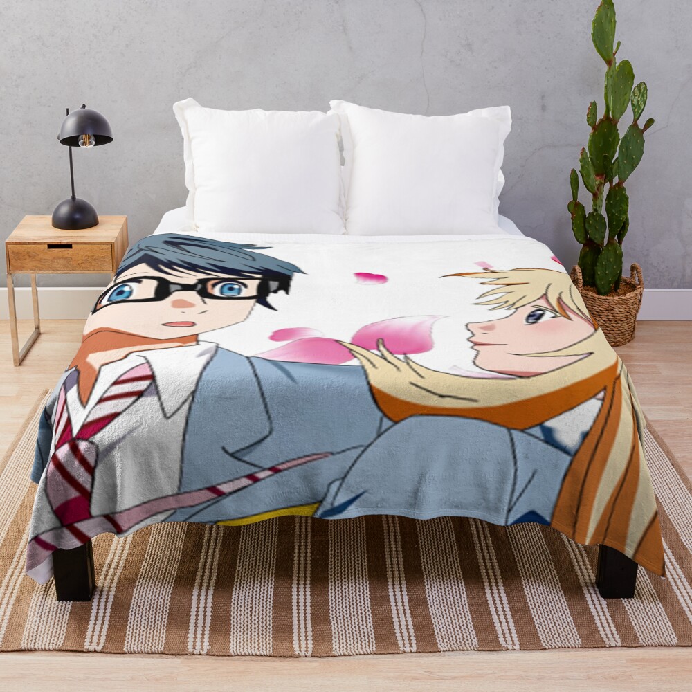 Your Lie In April Arima & Kaori Throw Blanket