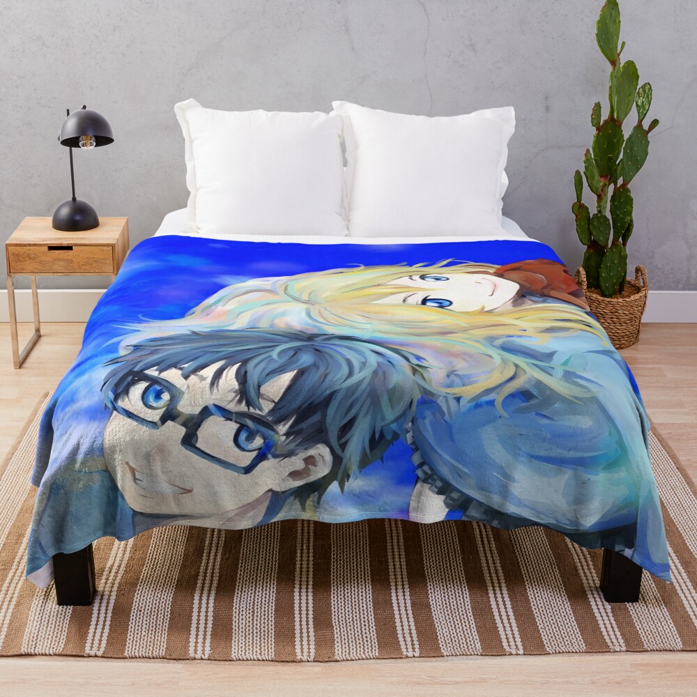 Kousei Arima Your Lie In April Blue Sky Throw Blanket