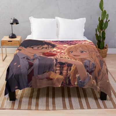 Your Lie In April Couple Throw Blanket