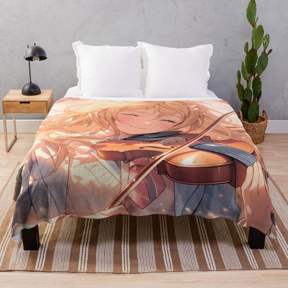 Your Lie In April Violin Melody Throw Blanket