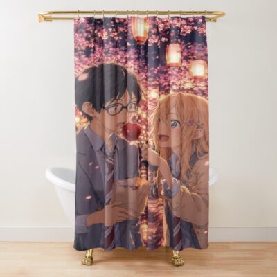 Your Lie In April Cute Couple Shower Curtain