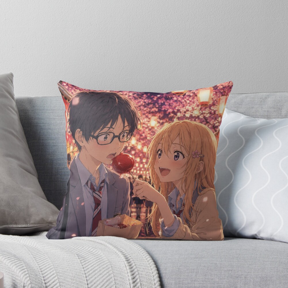 Your Lie In April Couple Throw Pillow
