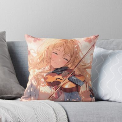 Your Lie In April  Violin Melody Throw Pillow